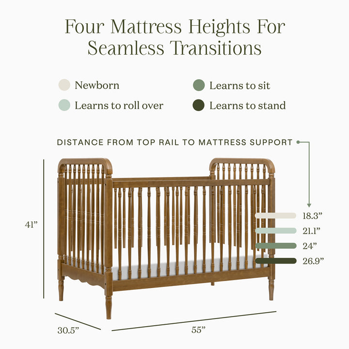 Liberty 3-in-1 Convertible Spindle Crib + Toddler Bed Conversion Kit