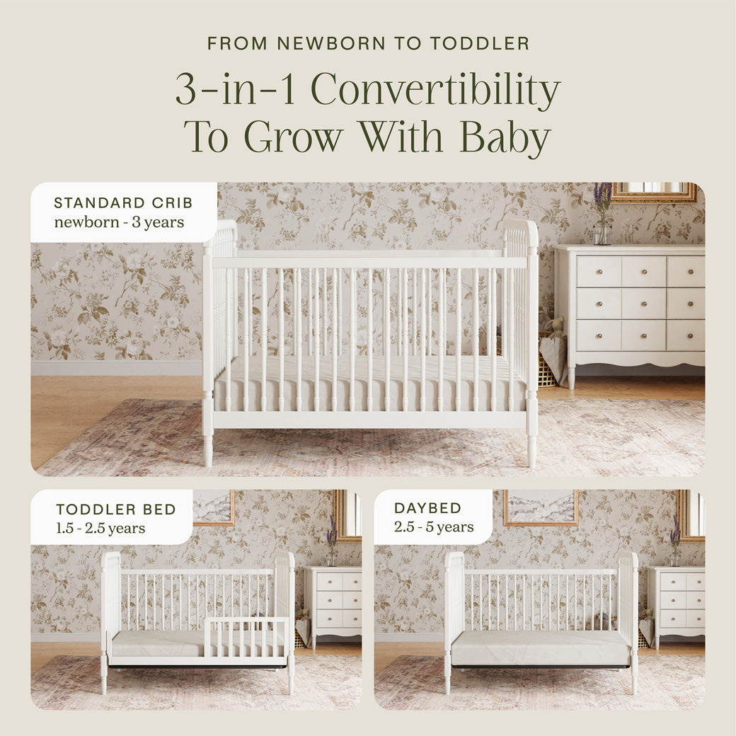 Liberty 3-in-1 Convertible Spindle Crib + Toddler Bed Conversion Kit