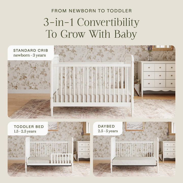 Liberty 3-in-1 Convertible Spindle Crib + Toddler Bed Conversion Kit