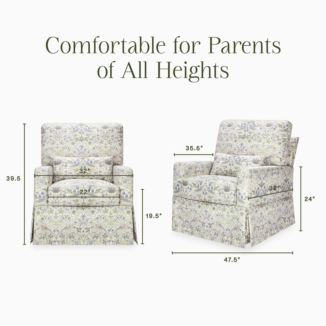 Crawford Pillowback Comfort Swivel Glider