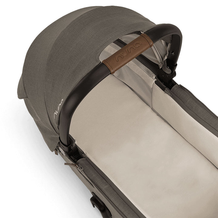 Closer view of the Nuna DEMI Next Bassinet + Stand in -- Color_Granite