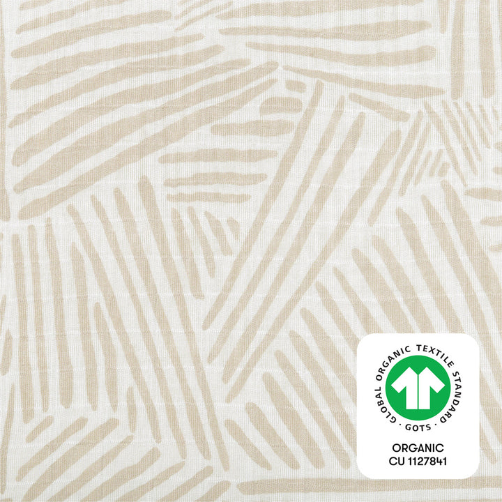 Babyletto All-Stages Bassinet Sheet with GOTS tag in -- Color_Oat Stripe