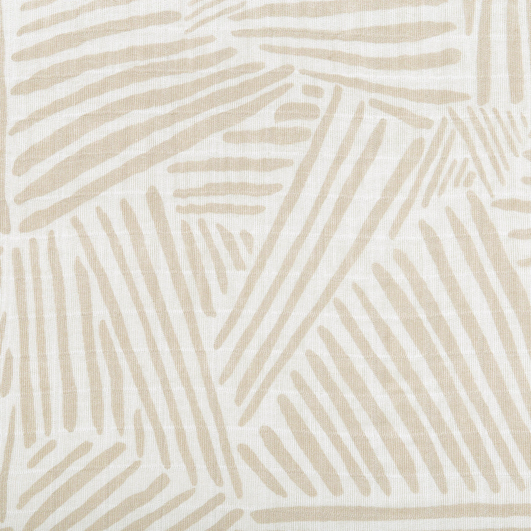 Closeup of Babyletto Quilted Changing Pad Cover In GOTS Certified Organic Muslin Cotton pattern in -- Color_Oat Stripe