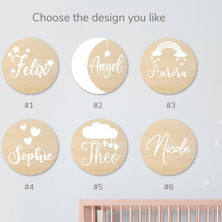 Round Nursery Name Sign