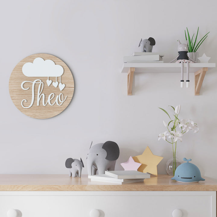 Round Nursery Name Sign