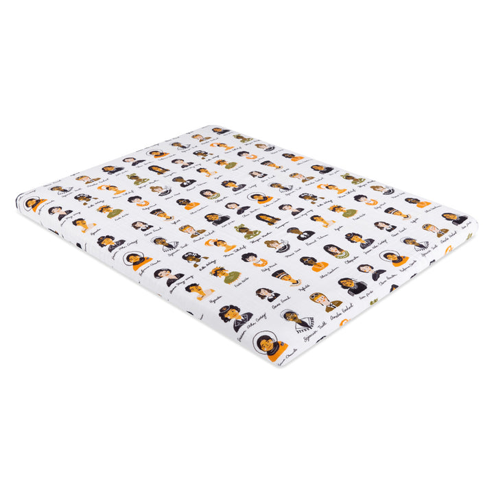 Babyletto's All-Stages Midi Crib Sheet In GOTS Certified Organic Muslin Cotton in -- Color_Women In History