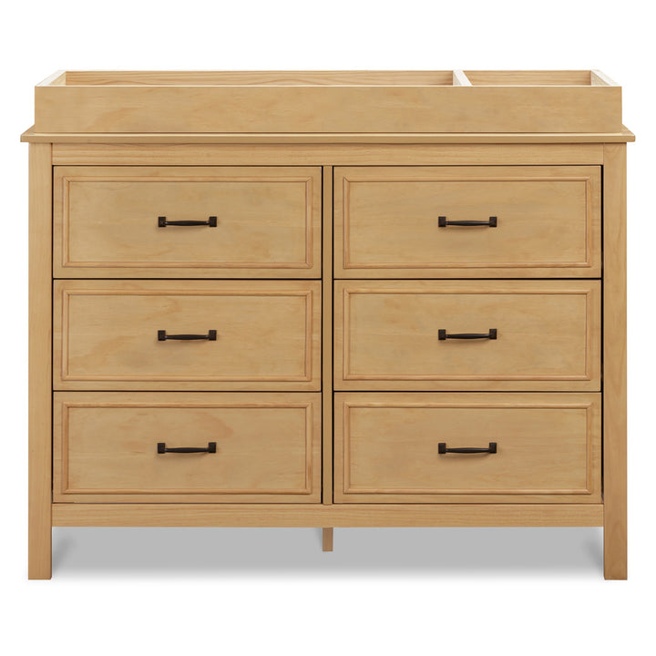 Front view of The DaVinci Charlie 6-Drawer Dresser with tray in -- Color_Honey