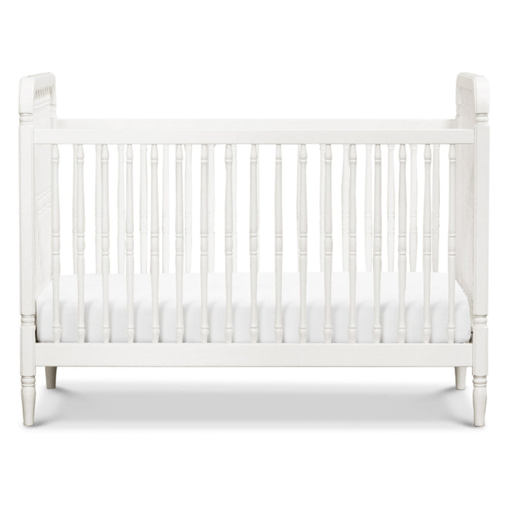 Front view of The Namesake Liberty 3-in-1 Convertible Spindle Crib in -- Color_Warm White